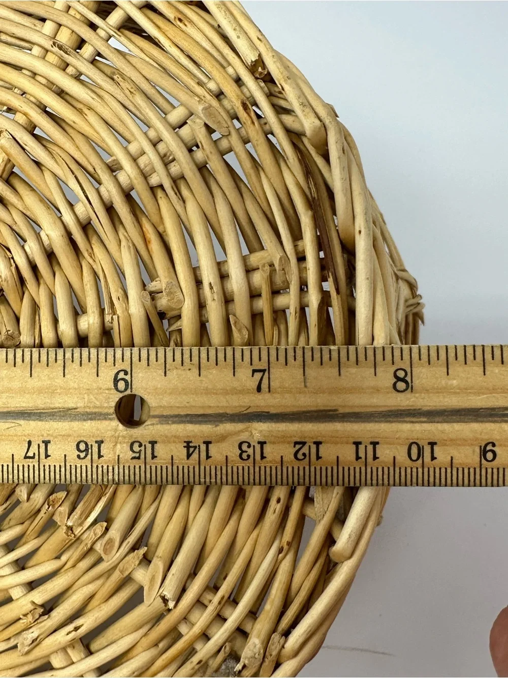 Handwoven Round Wicker Basket With Two Twisted Handles A1
